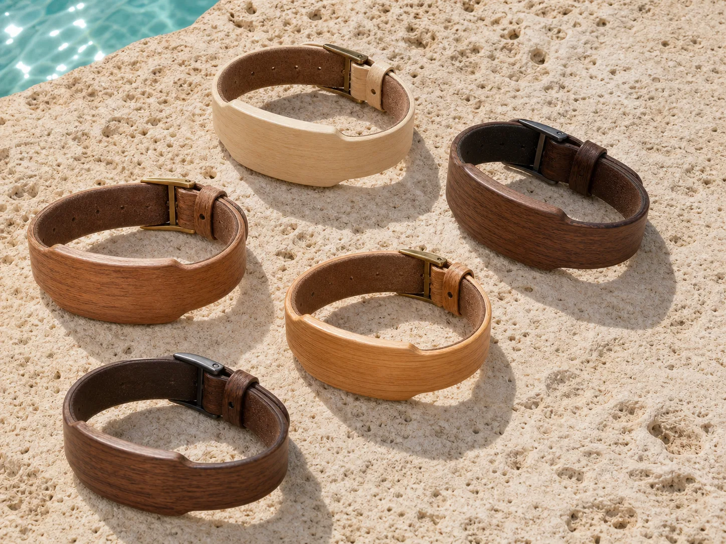 Cinco propuestas de color y cierre para pulseras RFID de madera